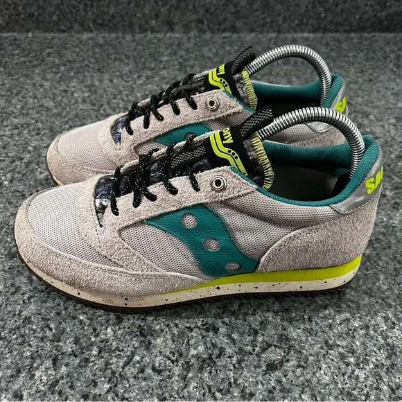 Saucony Jazz 81 Gray Green Teal Running Shoes Sneakers size 9 women’s 7 men’s - Picture 3 of 7